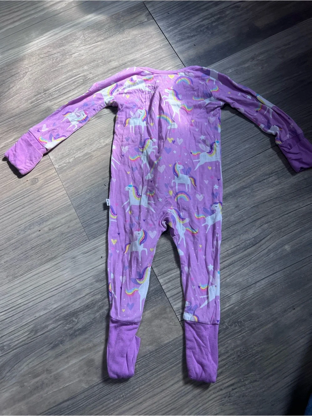 Little Sleepies Purple Sienna’s Unicorn Zip Footie One Piece Bamboo Zippy 0-3